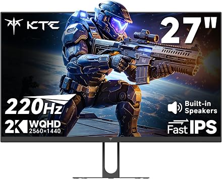 KTC 27 Inch QHD Gaming Monitor 220Hz, 2K Fast IPS with Speakers, H27T22C-3
