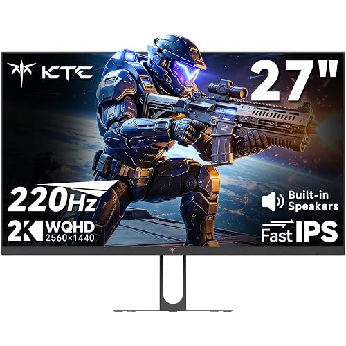 KTC 27 Inch QHD Gaming Monitor 220Hz, 2K Fast IPS with Speakers, H27T22C-3