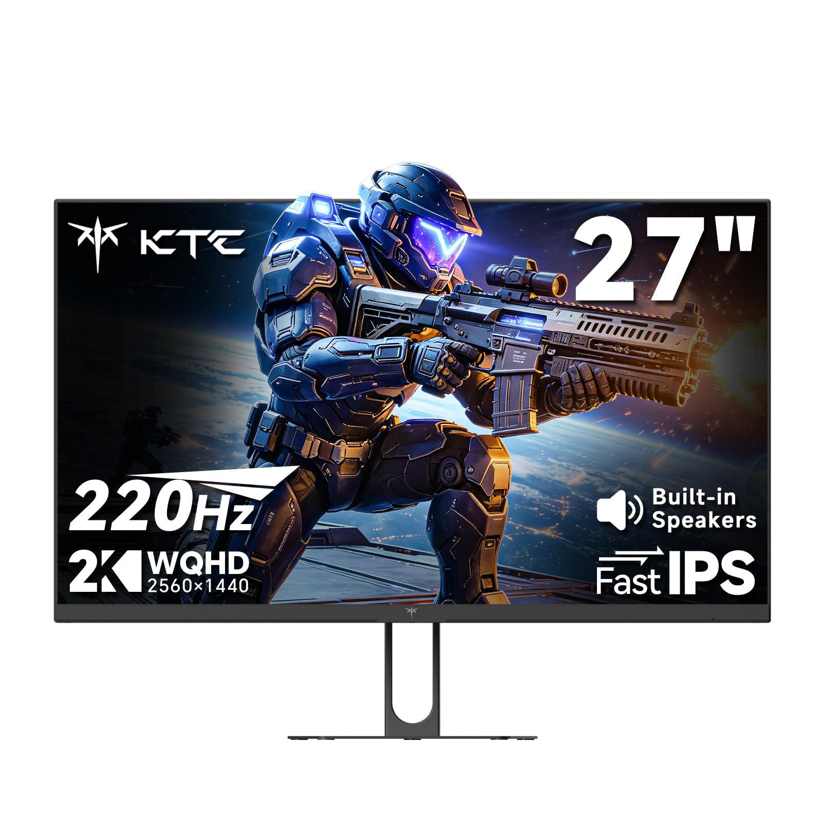 KTC 27 Inch QHD Gaming Monitor 220Hz, 2K Fast IPS with Speakers