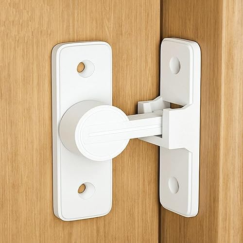 LISHAN - Cerradura de puerta de 90 grados de alta calidad, sólida y segura, diseño moderno, acabado blanco mate, fácil instalación, ideal para