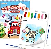 Vista 16 de Libros de pintar con agua SOCOLER para niños pequeños, papeles de pintura de acuarela sin desorden con tema de tráfico para niños, kit de pintura