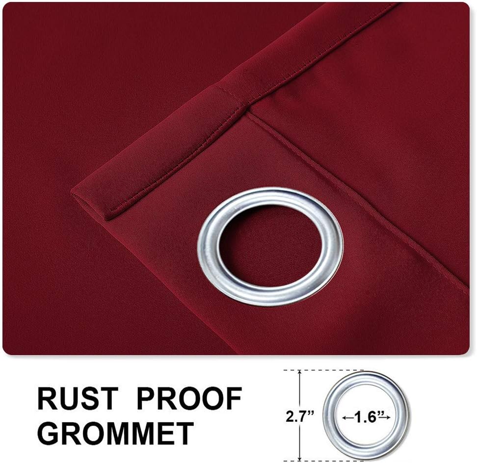 cololeaf Outdoor Curtain Waterproof Grommet Eyelet for Front Porch, Pergola, Cabana, Covered Patio, Gazebo and Beach Home Draperies & Curtains Panels - Red 84W x 102L Inch (1 Panel)