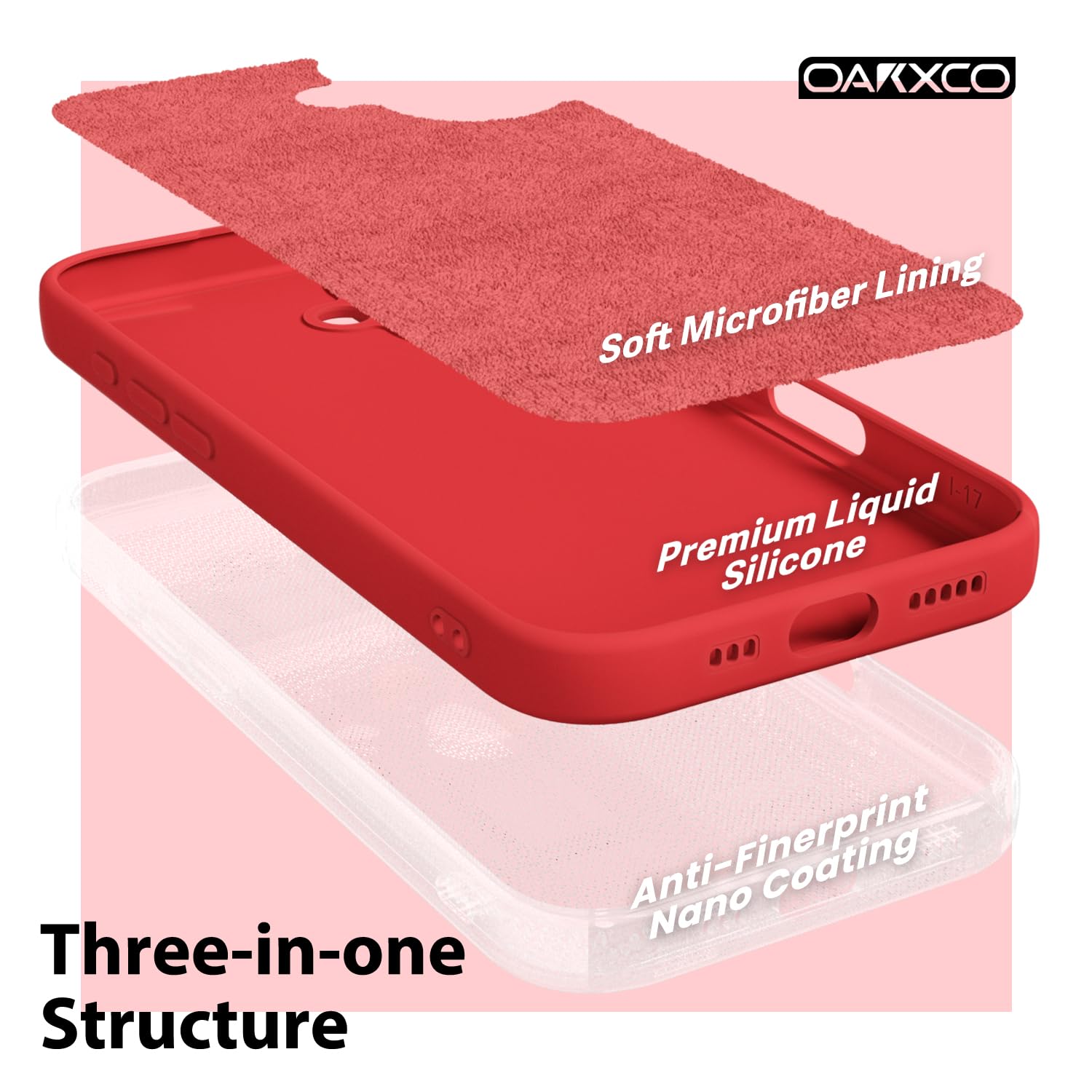 oakxco for iPhone 16 Pro Max Case Liquid Silicone, Soft Rubber Gel Elegant Aesthetic Basic Simple Cover, Cute Thin Slim TPU Matte Solid Color Plain Smooth Case for Women Girl, Light Pink — view 738