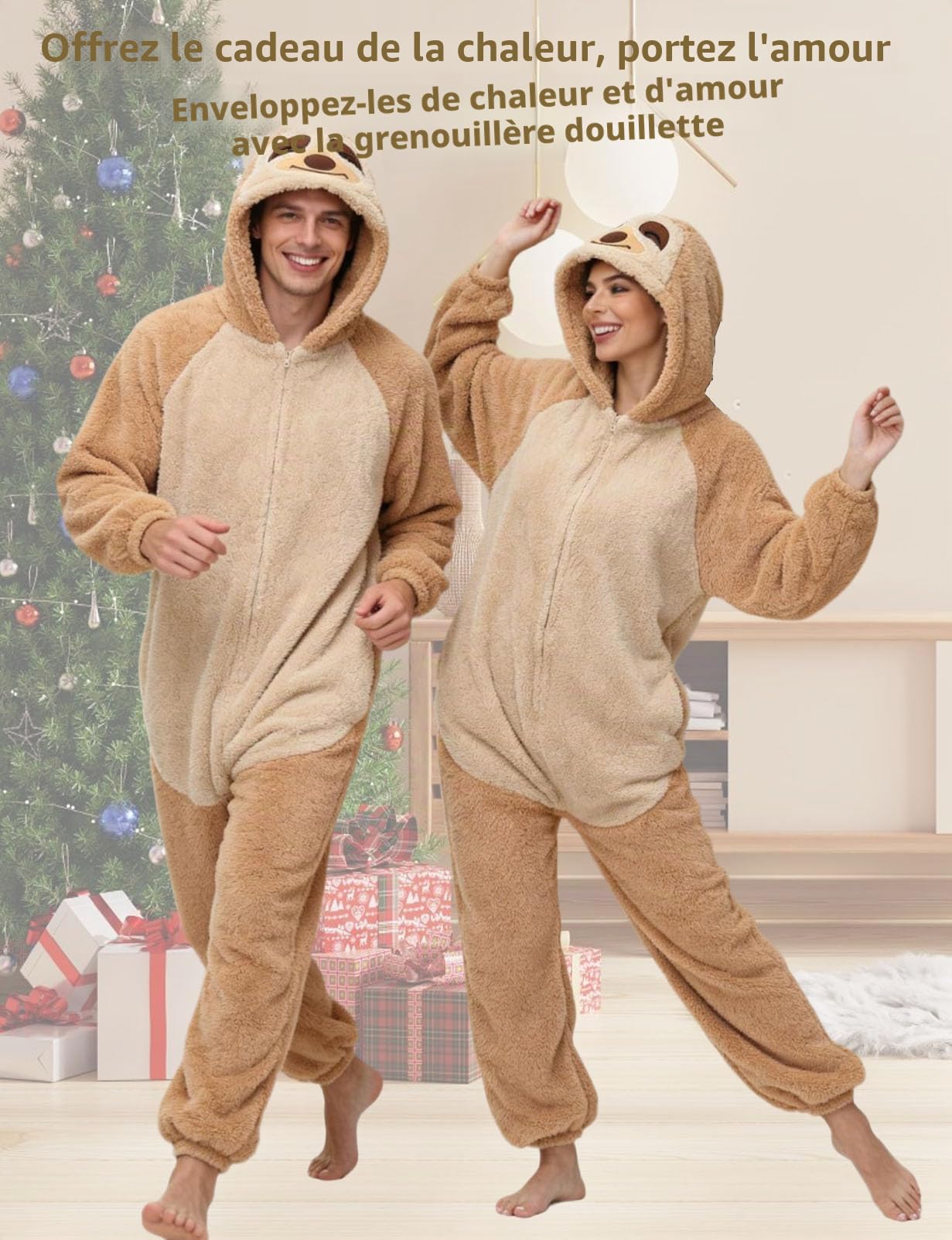 Pyjama Femme Combinaison Vêtements Grenouillère Femme en Polaire Unisexe Animal Costume Homewear Party Onesie
