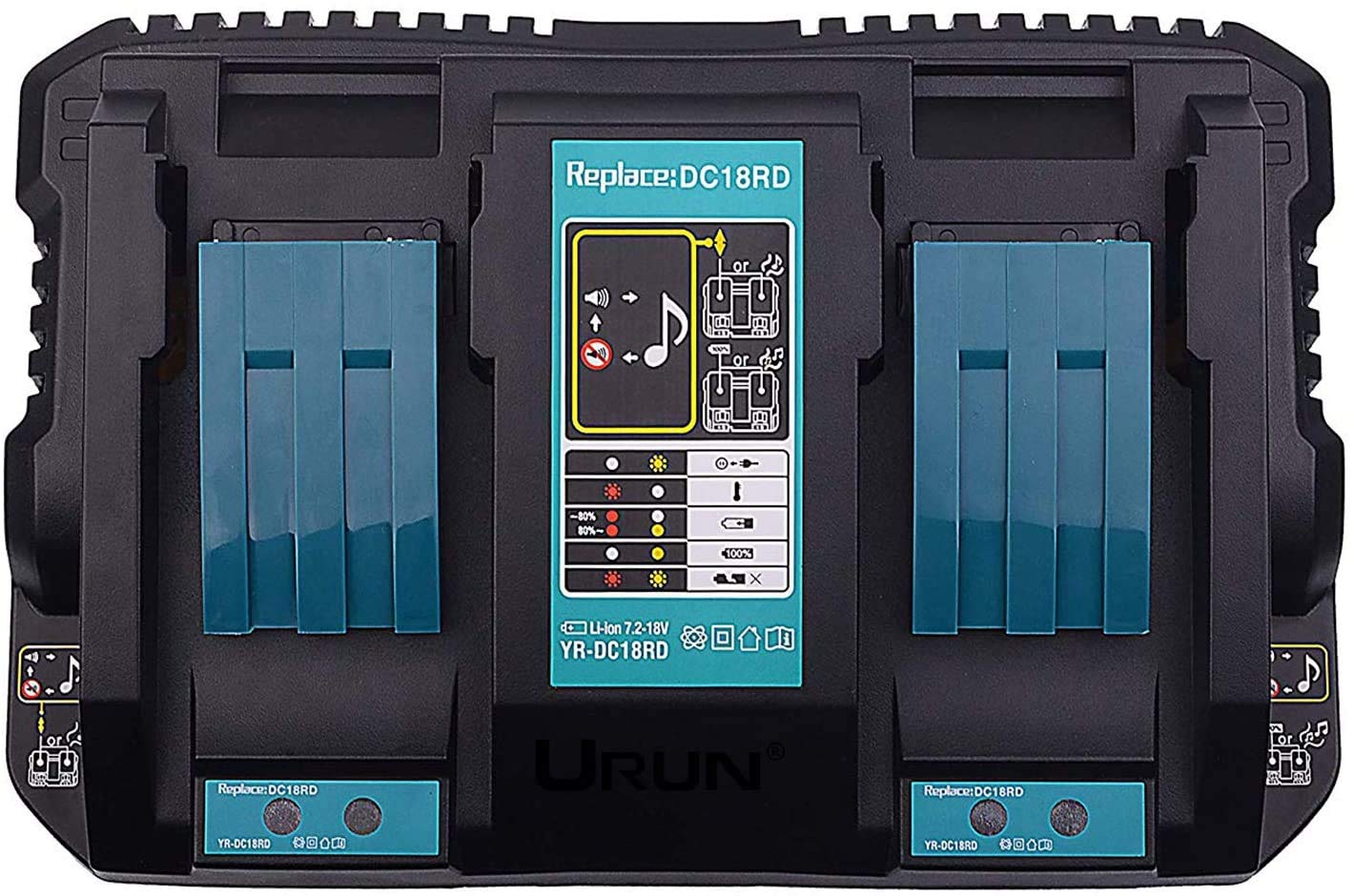 2x BL1850B 18V 5Ah zapasowy akumulator z ładowarką DC18RD podwójna szybka ładowarka do Makita 18V BL1850B BL1860B, Makita Radio DMR108 DMR110 DUH523Z DUC353Z