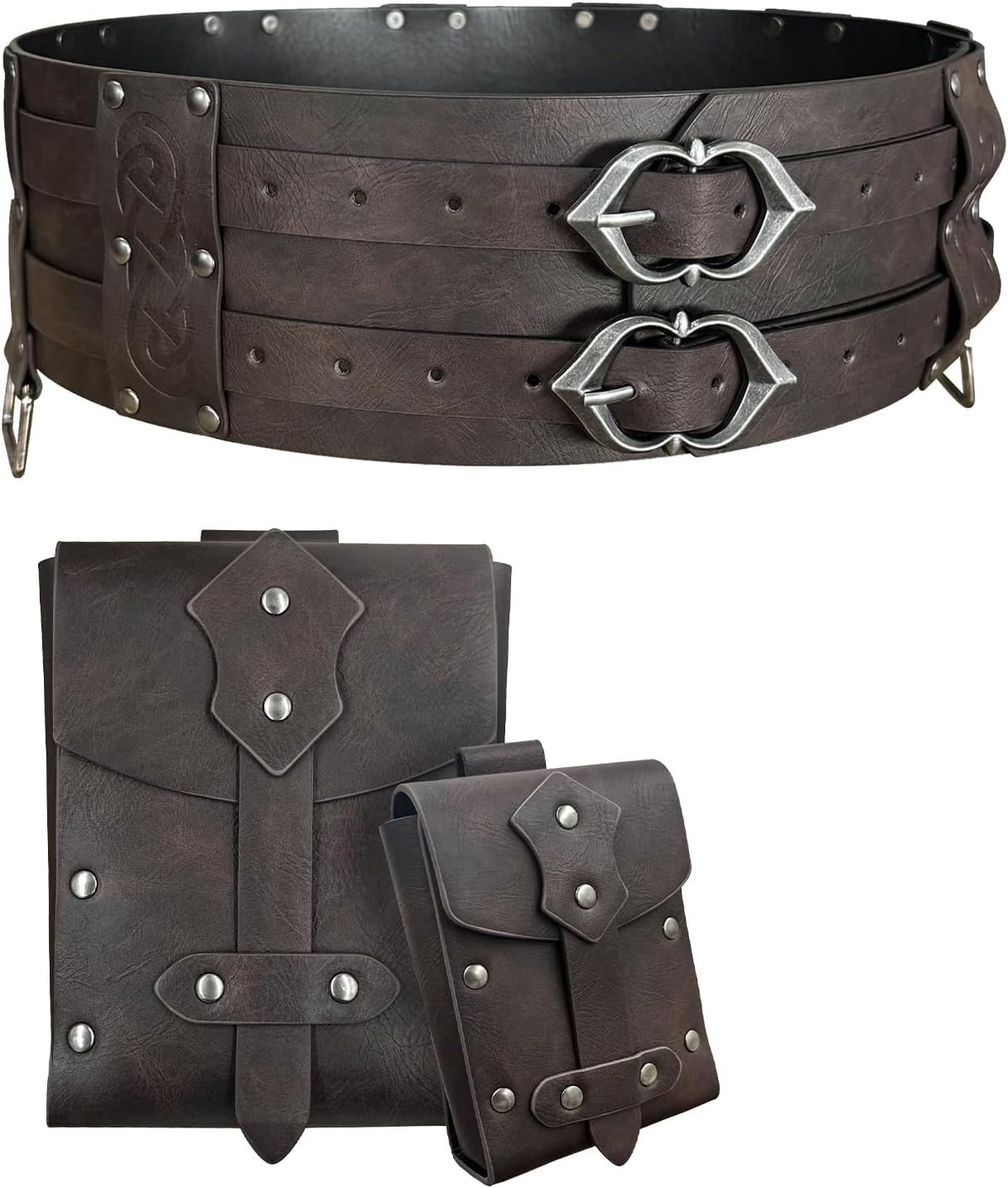 3PCs Medieval Fanny Pack Accessory Set, Renaissance Fanny Pack, Vintage Viking Wide Belt for LARP Events - Image 8