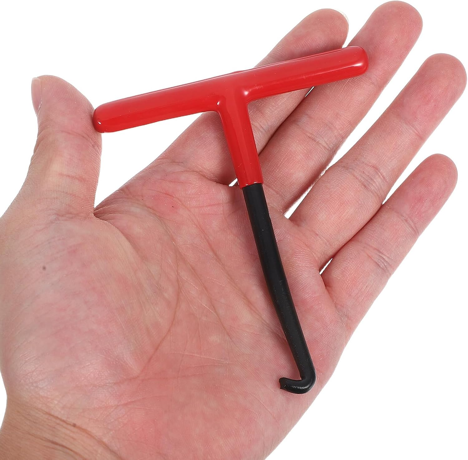 Motorcycle Exhaust Spring Puller T Handle Hook Red Short Handle Heavy Duty Spring Tool for Exhaust Installation and Removal Automotive Repair