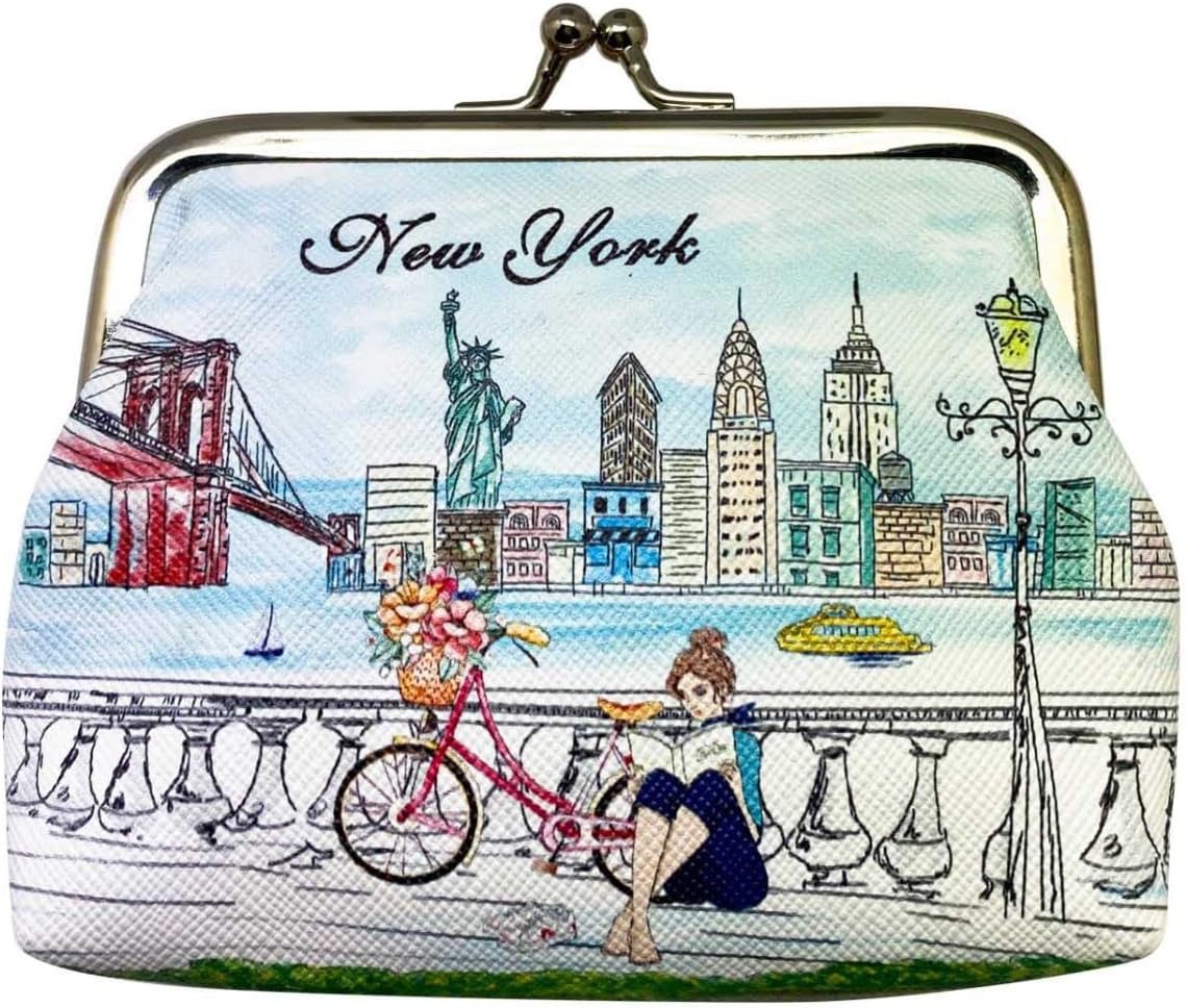 Girls & Women Fashion Cute Classic Elegant New York Lock ChangePouch Coin Purse, JP-330121I,