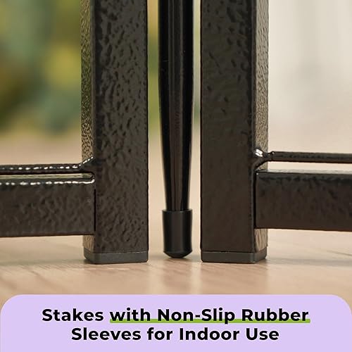 Miniatura 6 de SunsGrove Corralito para perros con puerta más ancha, corral resistente para perros, valla antioxidante, fácil de insertar en el suelo, corralito