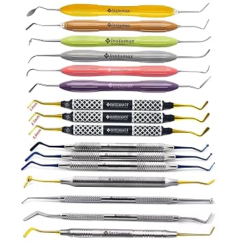 16PCS Premium Dental Composite Filling Instruments Kit Spatula Plugger, Burnishers, Scalers & Heidbrink Tool - Professional Restorative Set for Contouring & Placement