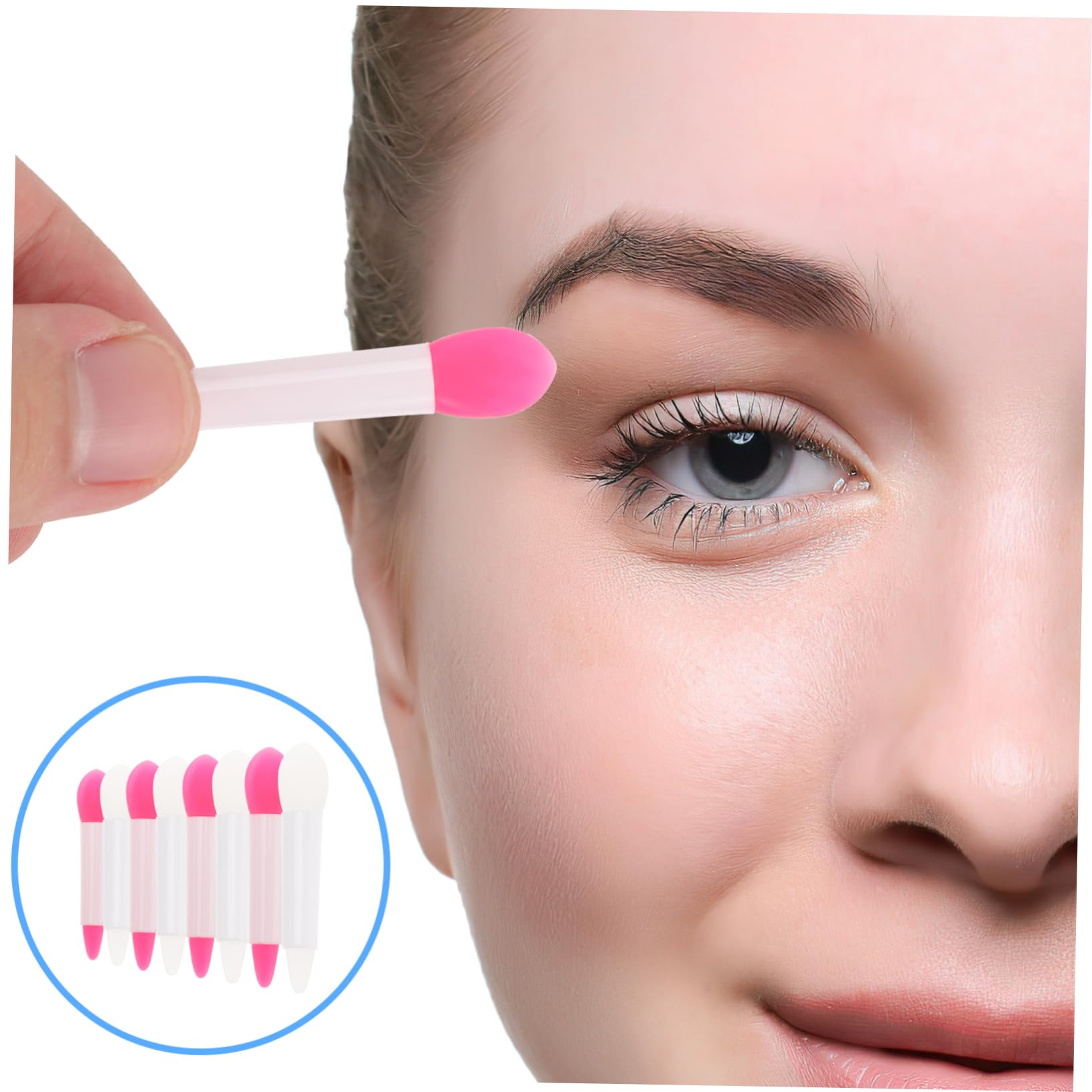 OUNONA 16Pcs Silicone Makeup Brush Flexible Lip Eyeshadow Applicators for Daily Professional Use Lipstick Brush Tool Safe for Sensitive Skin