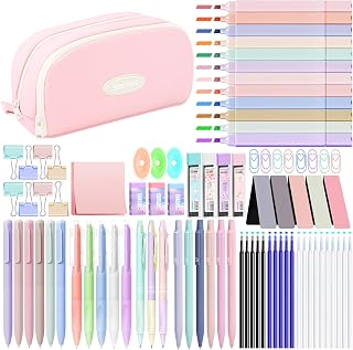 Juego de material escolar esthetic, Rosa., 85 stück (1er Pack), Casual, Youthful, Pastel