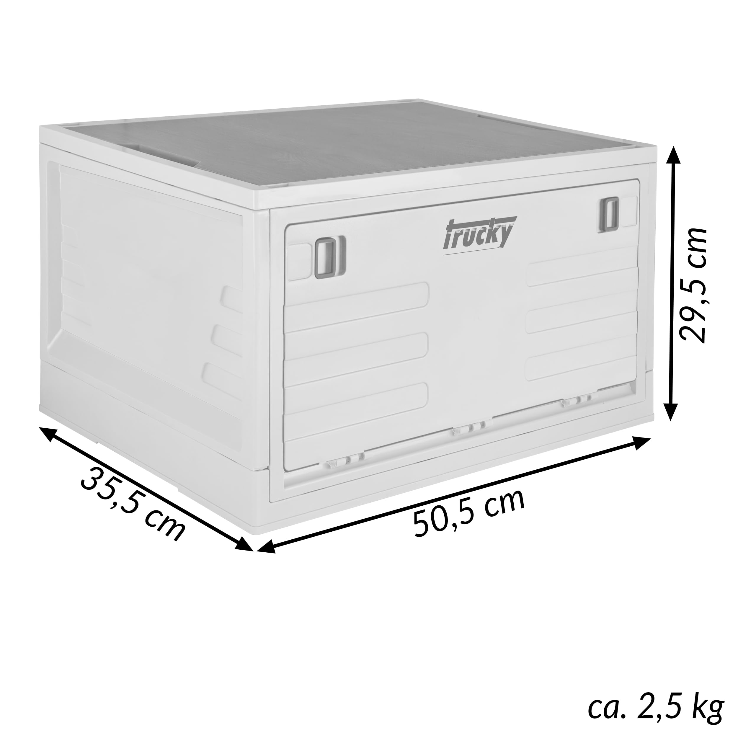 Trucky Caja de Almacenamiento 45 L, 50 x 35 x 30 cm Camping Caja Plegable Caja de Almacenamiento con Tapa Beige