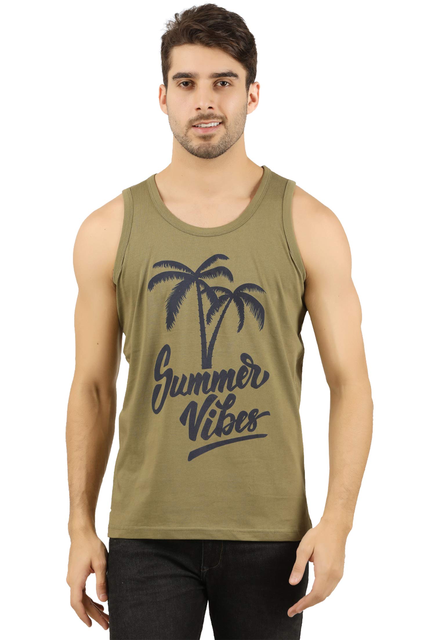 the archer Men's Cotton Stylish Printed Vest (Olive, Large)-picture-28