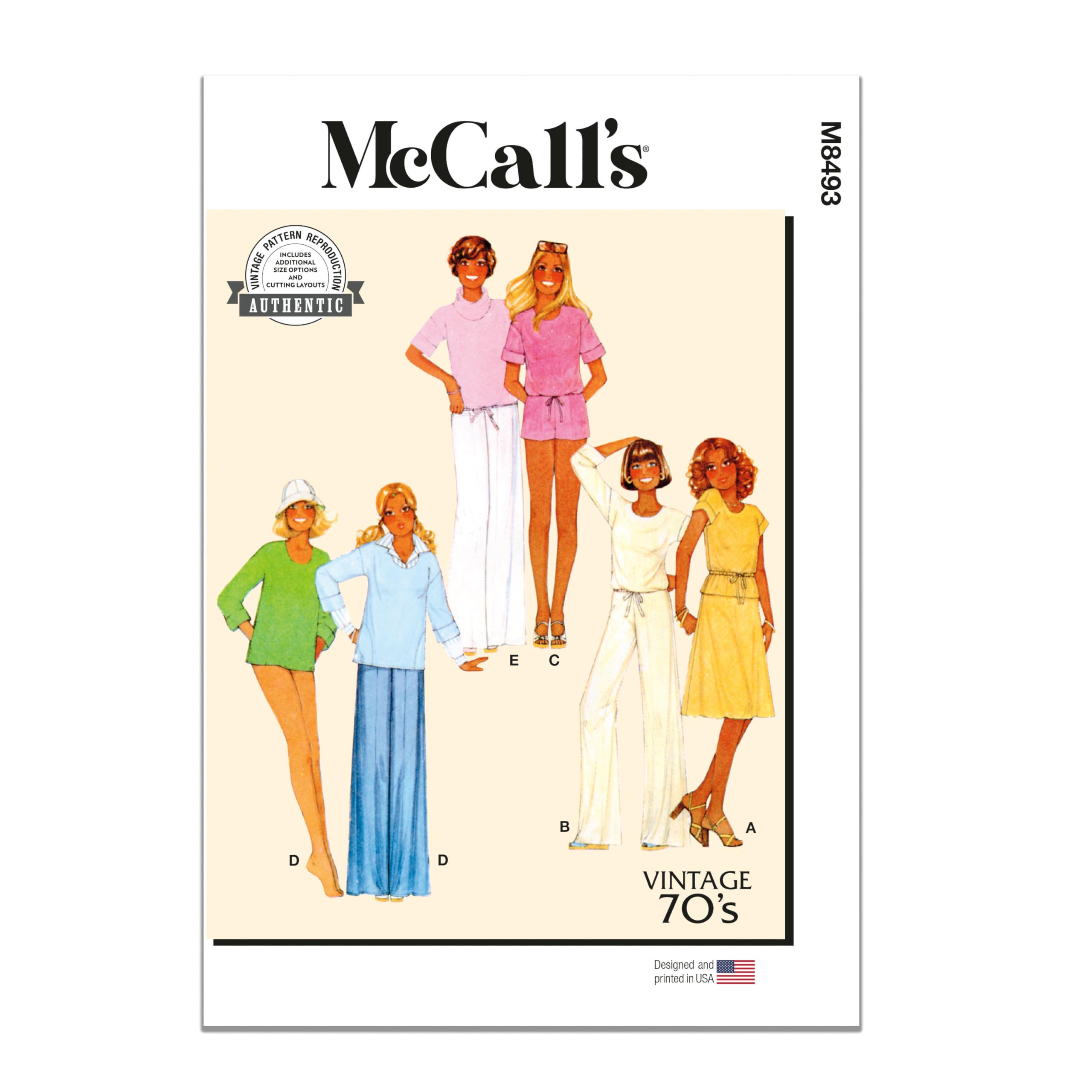 MCCALLS Patron de couture M8493A Hauts, jupes, pantalons et shorts en tricot pour femme