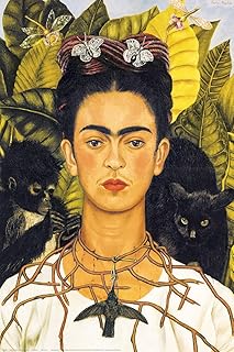 Frida Kahlo Self-Portrait with Thorn Necklace and Hummingbird Poster Poster 24x36