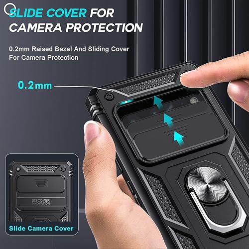 Miniatura 10 de LeYi Funda para Google Pixel 6 Pro Funda para Pixel 6 Pro con cubierta de cámara deslizante, funda de teléfono de grado militar de cuerpo completo