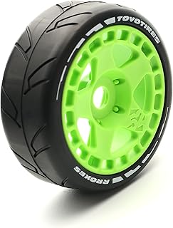 Sbonxond 105mm RC Car Tires Front and Rear Tires with 17mm Hex for 1/8 1/7 Scale Off Road Buggy Short Course Truck 4pcsï¼ˆGreenï¼‰