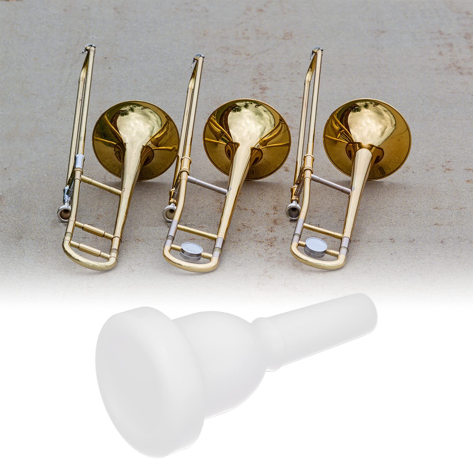 MBAT Trombone Mouthpiece for Tenor Horn, High Gloss White ABS, Pure Sound, Standard Fit, Easy to Carry, Material, Machine Polished, Simple and Exquisite