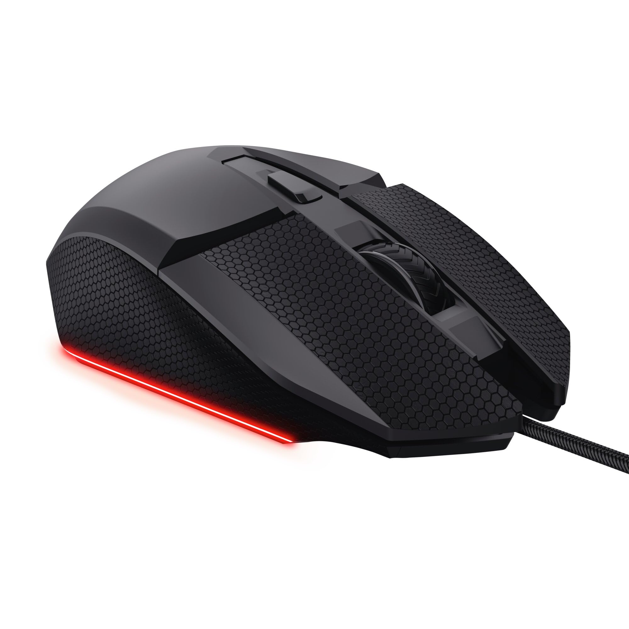 GXTrust 121 Felox+ Mouse Gaming con 6 Pulsanti Programmabili, 10000 DPI, USB 180 cm, Software Incluso, Illuminazione LED Multicolore, Mouse con Filo per PC, Portatile, Computer, Nero