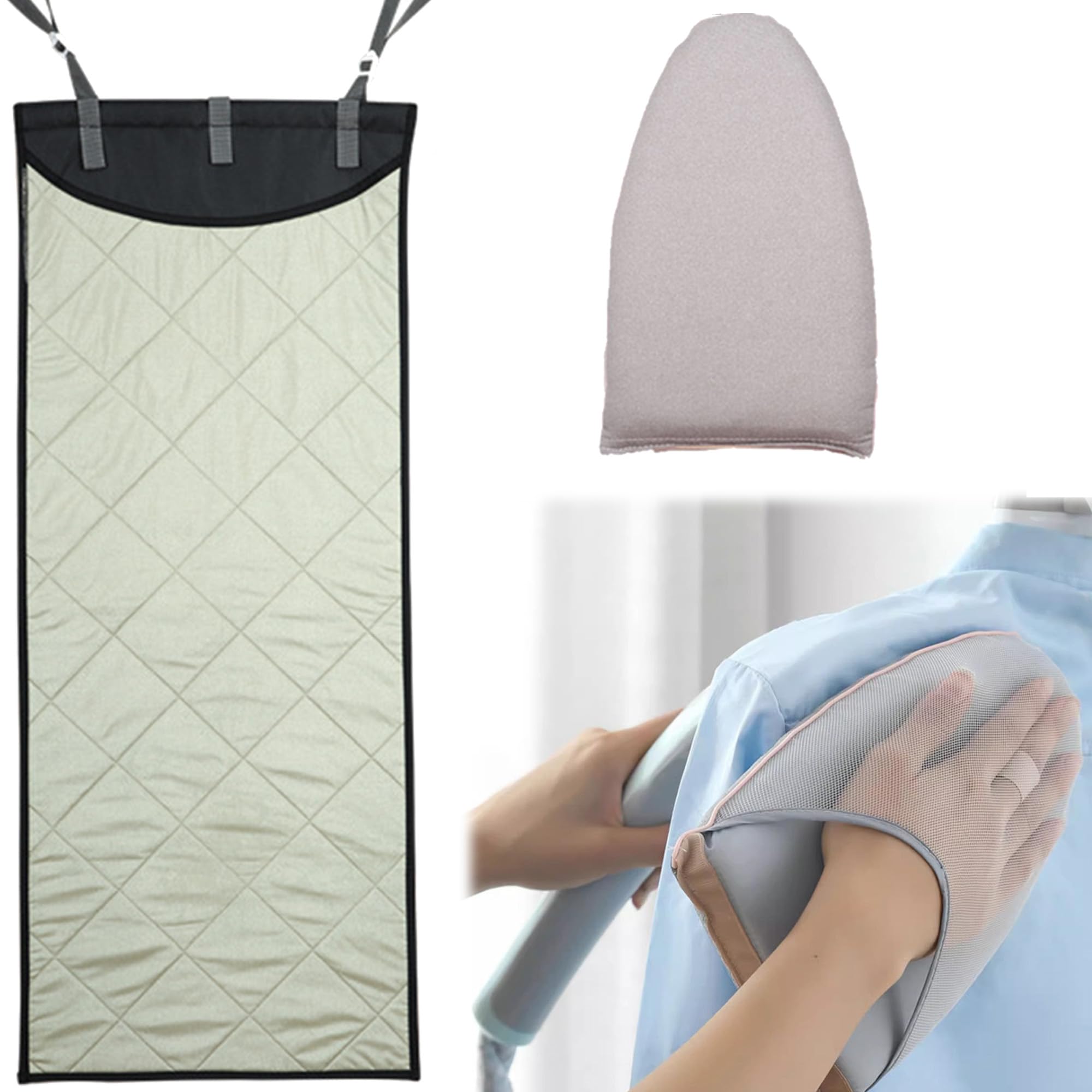 Coperta Termica Per Stirare Sulla Porta E Guanti Da Stiro Per Vapore, Resistente Al Calore, All'acqua E Al Vapore Portatile, Trapuntato Lavasciuga Resistente Al Calore Pad, Stiratura Pad