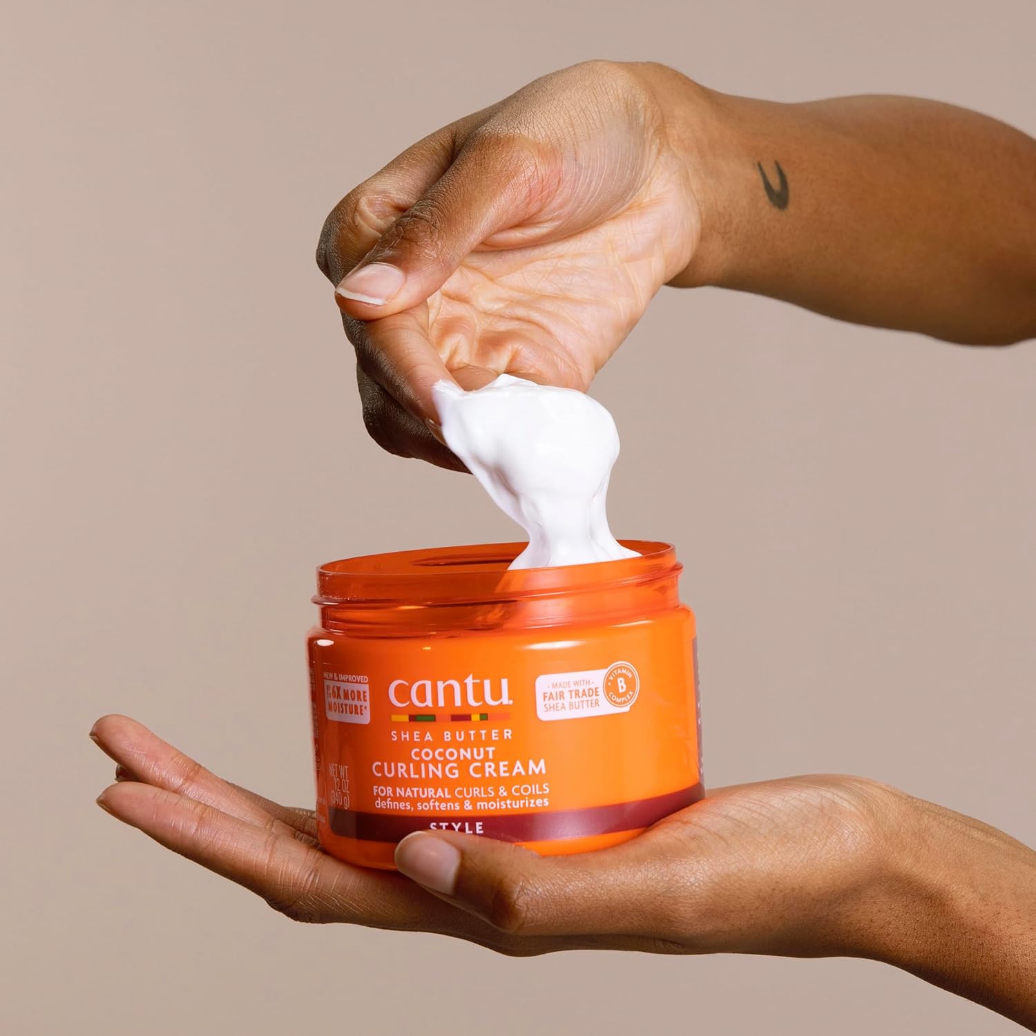 Cantu Coconut Curling Cream for Natural Hair with Pure Shea Butter, 12 oz (Pack of 2) Coconut 12 Ounce (Pack of 2)