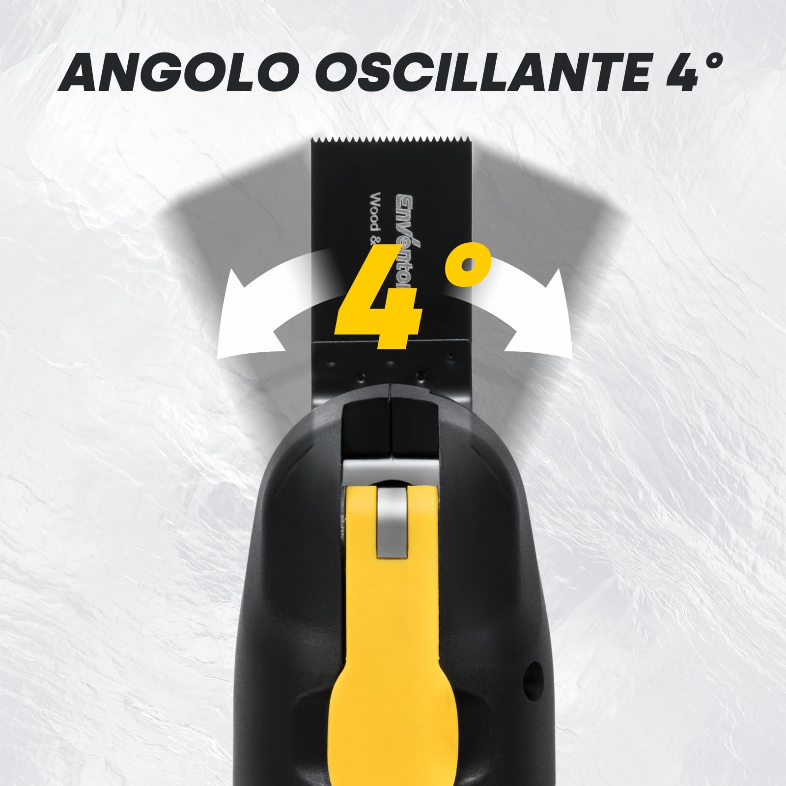 Enventor Utensile Multifunzione Oscillante a Batteria da 20V Brushless, 12000-19500RPM, 6 Velocità Regolabili, 4° Angolo di Oscillazione, 28 Accessori, Per Raschiatura, Taglio, Lucidatura