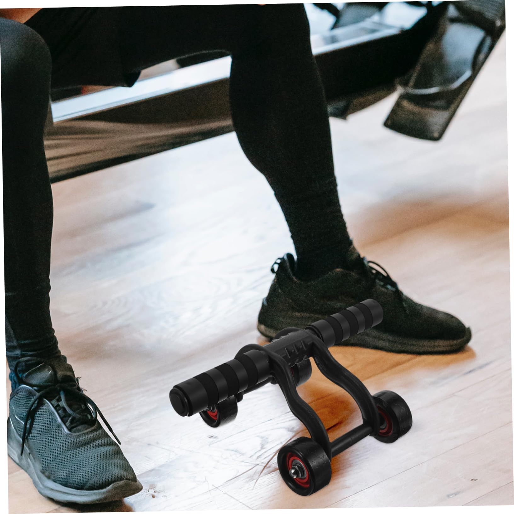 TOYANDONA Ruota Addominali Fitness con Antiscivolo in per Allenamento Addominali e Gambe Attrezzo Palestra Casa per Principianti Portata