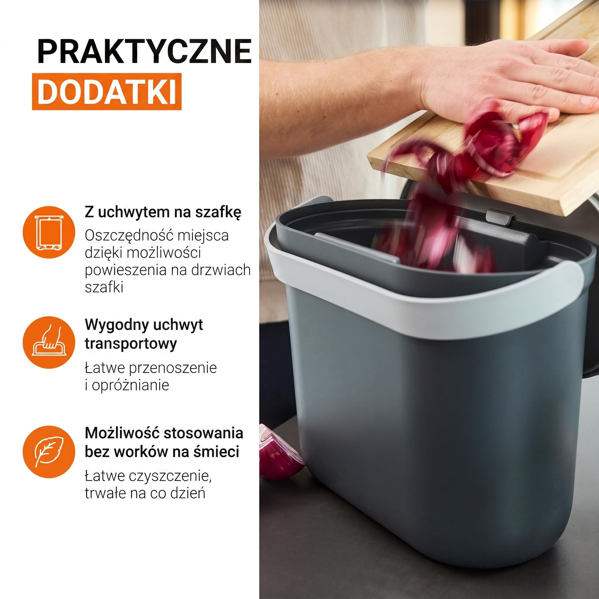 GARANTIA NOVA pojemnik na bioodpady 8 litrów, graphite grey/steingrau