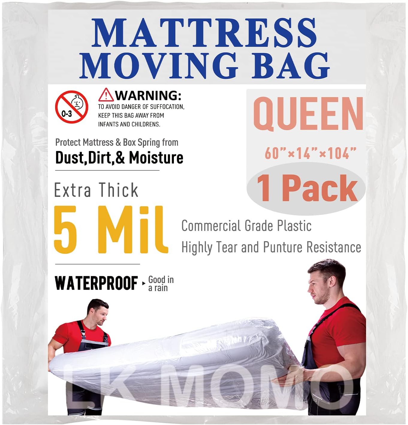 Mattress Bags for Moving Queen Storage Bag 5 Mil Heavy