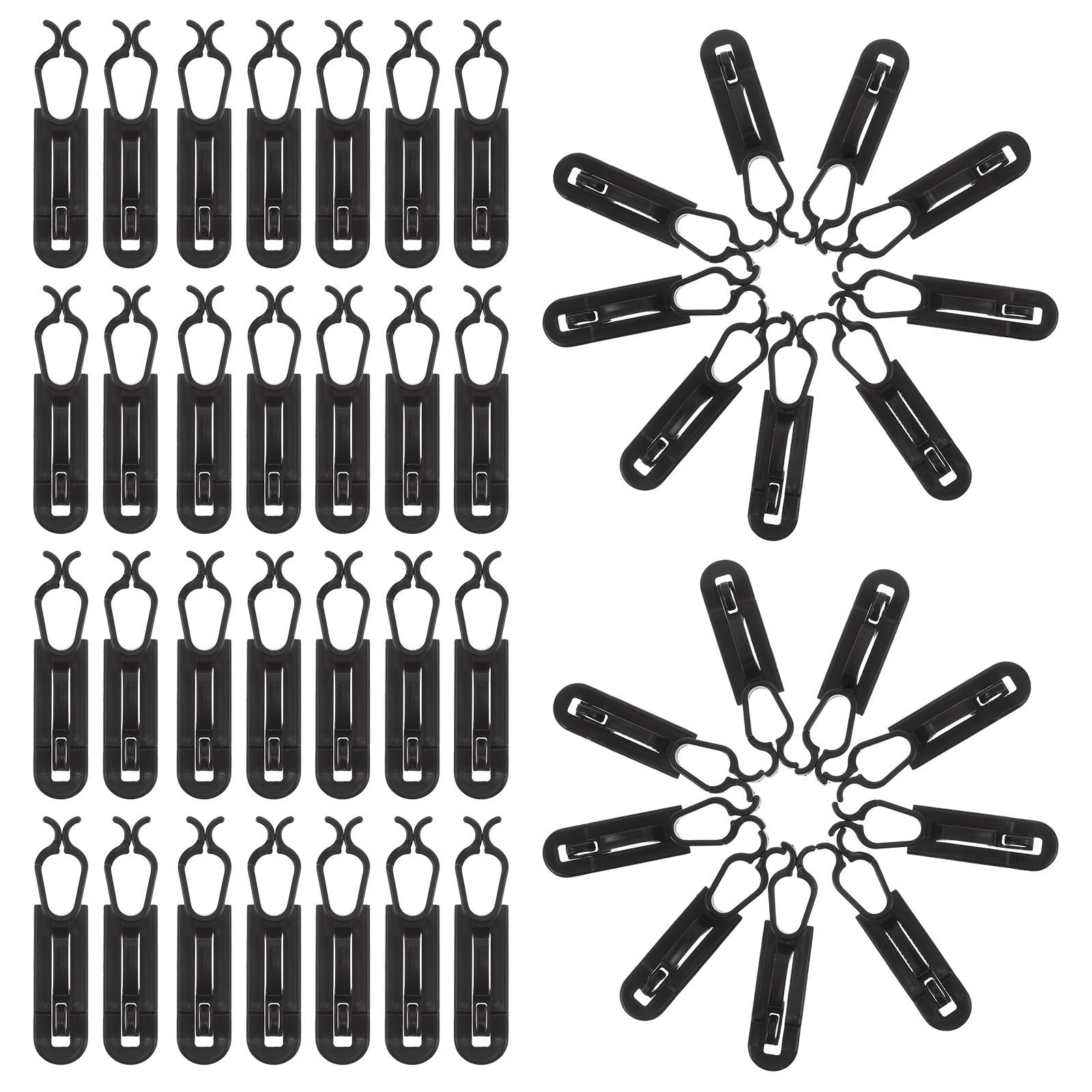 Toyvian 150 Piezas Ganchos para Luces Navideñas de Plástico Negro para