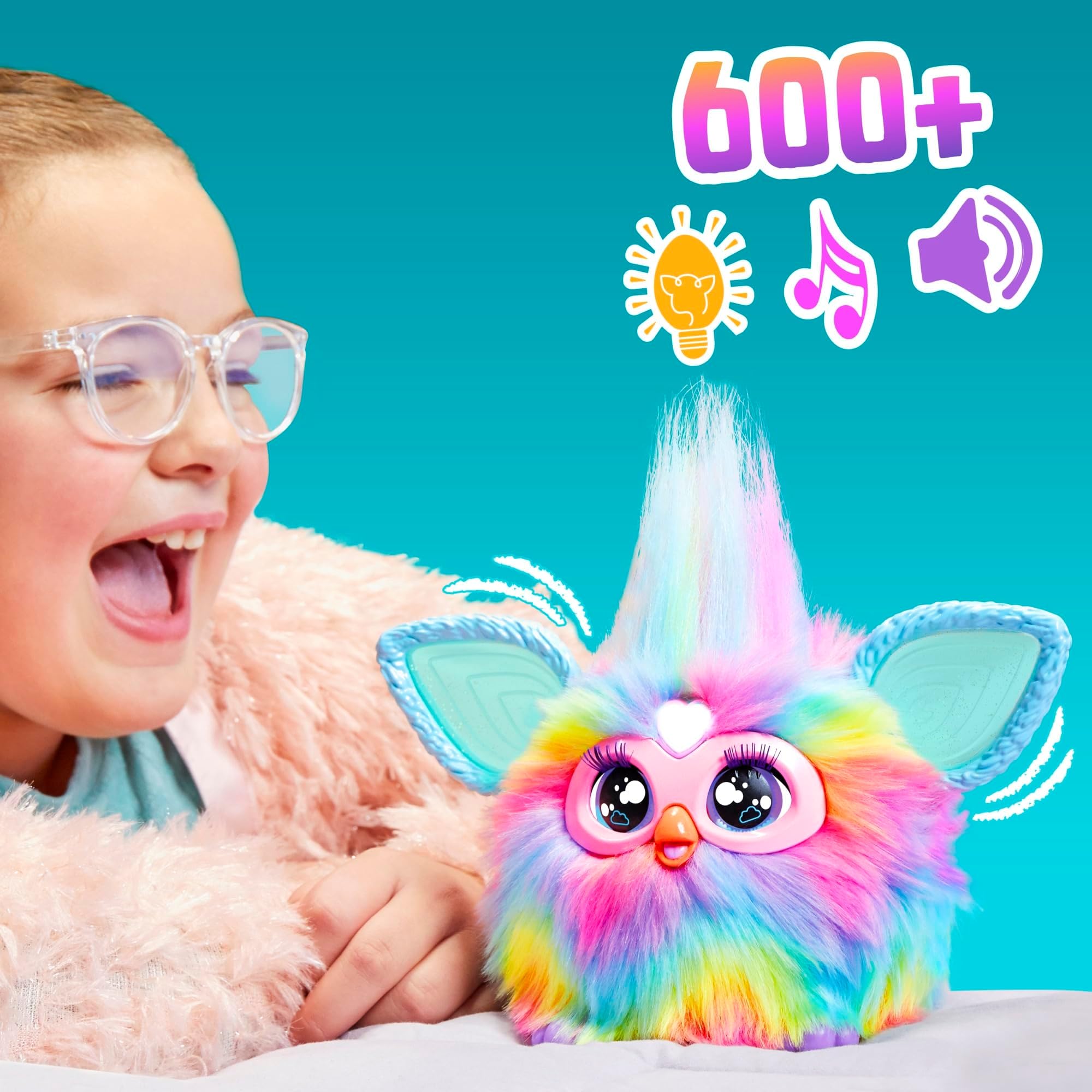 Furby Tie Dye, 15 Mode-Accessoires, interaktives Plüschtier für Mädchen und Jungen, animatronische Sprachaktivierung, ab 6 Jahren