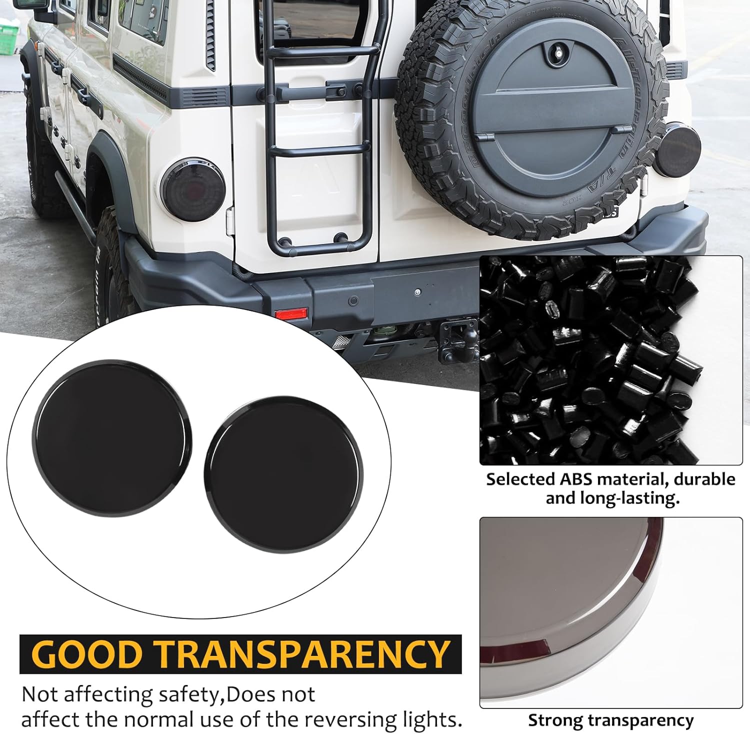 Tail Light Lamp Cover Compatible with INEOS Grenadier 2020-2024 Smoked Black Tail Light Frame Protection Cover Trim Decoration Accessories