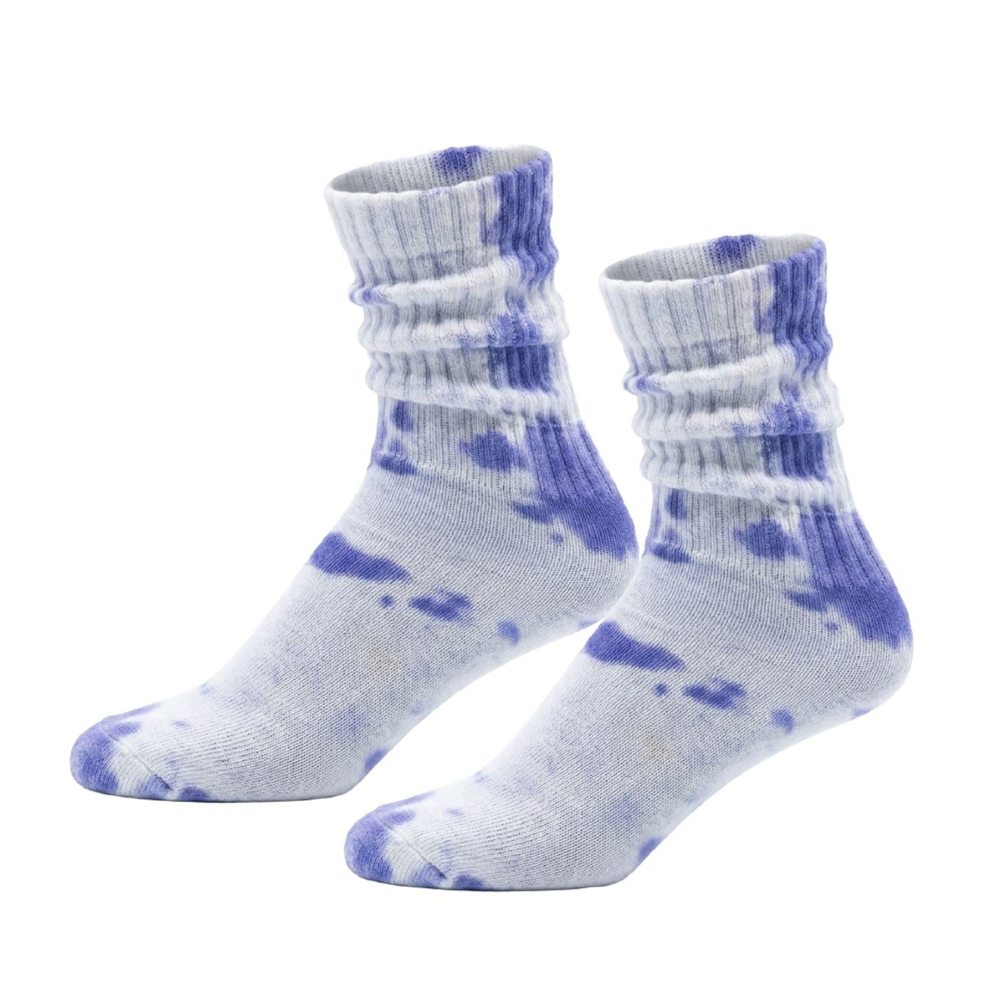 COUVER Women Cotton Scrunched Slouch Socks | 90% cotton 5% polyester 5% elastic, scrunched slouch socks, adjustable crew to knee high, retro dance, size 6 to 11