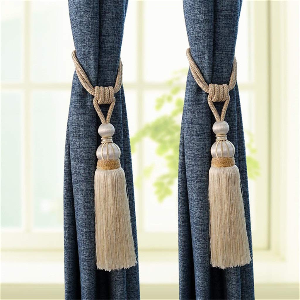 2 alzapaños decorativos para cortinas con borlas naranjas, elegantes hebillas de cortina, accesorios de cortina de alta calidad, alzapaños