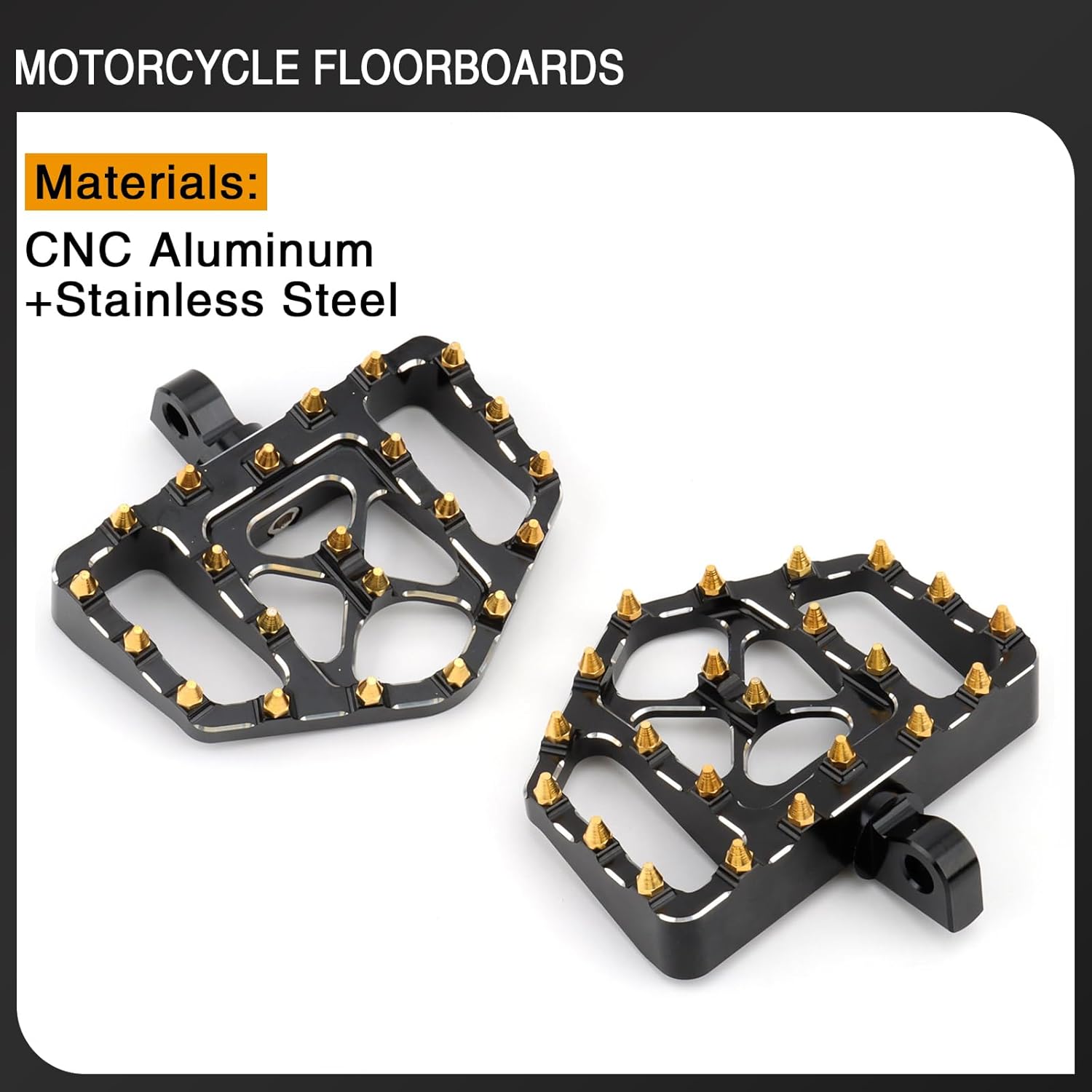 Motorcycle Floorboards MX Foot Pegs Footrest for Harley 1986-2023 Touring Road King Street Glide Road Glide 86-2017 Softail Fat Boy FL 2012-2016 Dyna FLD (Gold Black)