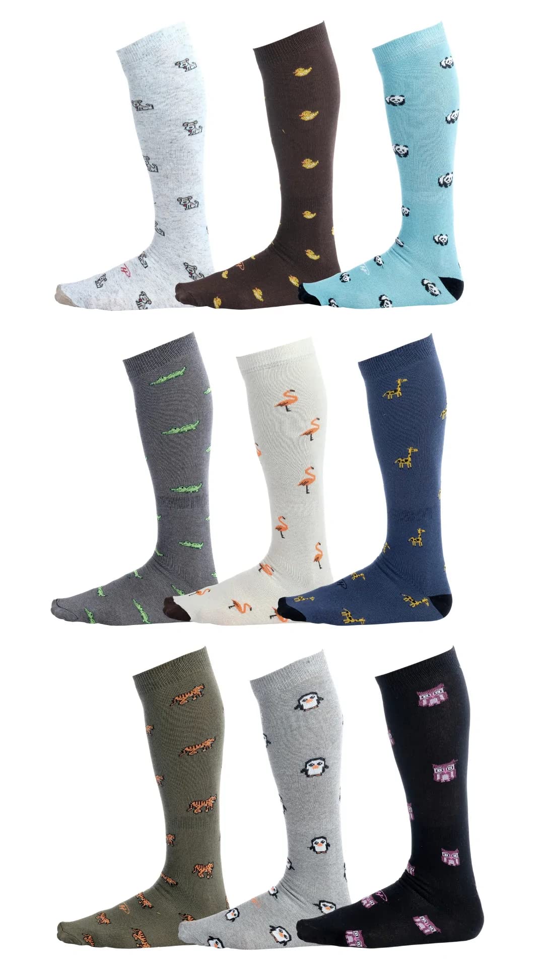 Pierre Henry SocksPierre Henry Over the Calf Socks for Men (9 pairs) | Colorful Funky Dress Socks | Cotton made over the calf dress socks