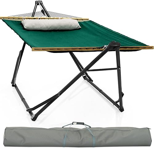 Miniatura 28 de Soporte de hamaca Tranquillo Uniki con garantía de 3 años, hamaca plegable instantánea de 30s con soporte, hamaca de camping con capacidad de 550