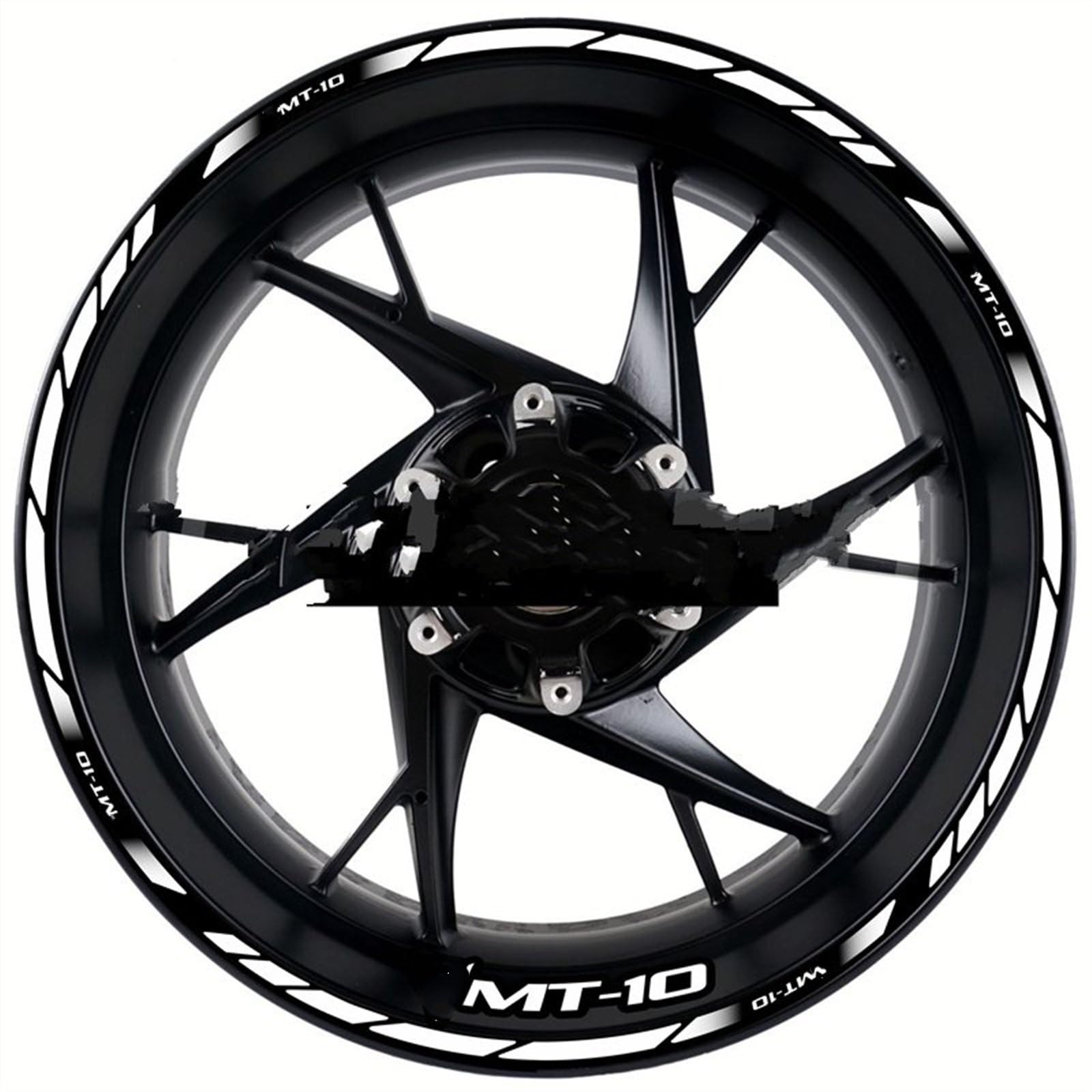 Motorcycle for Yamaha MT-10 Mt10 Front and Rear Tire Waterproof Sticker Reflective Stripe Rim Set Decal Decorative(Color12)