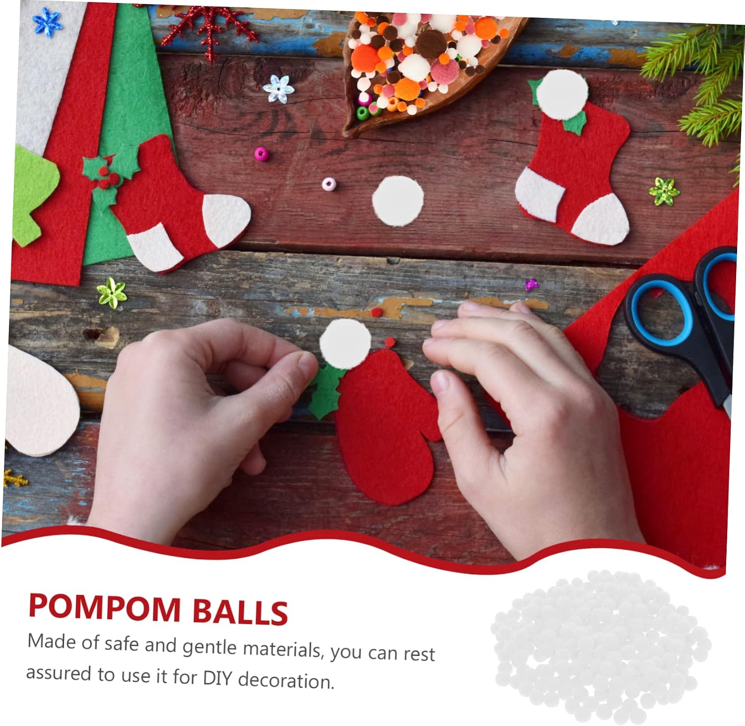 OFFIGAM 500pcs White Pompom for Crafting Soft Fluffy Crafting Accessories for Clothing Home Decor Scrapbooking and Creative Projects