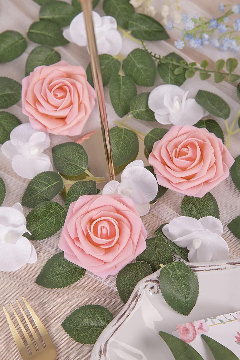 MACTING 60 fiori di rosa artificiali, vero tocco per la festa della