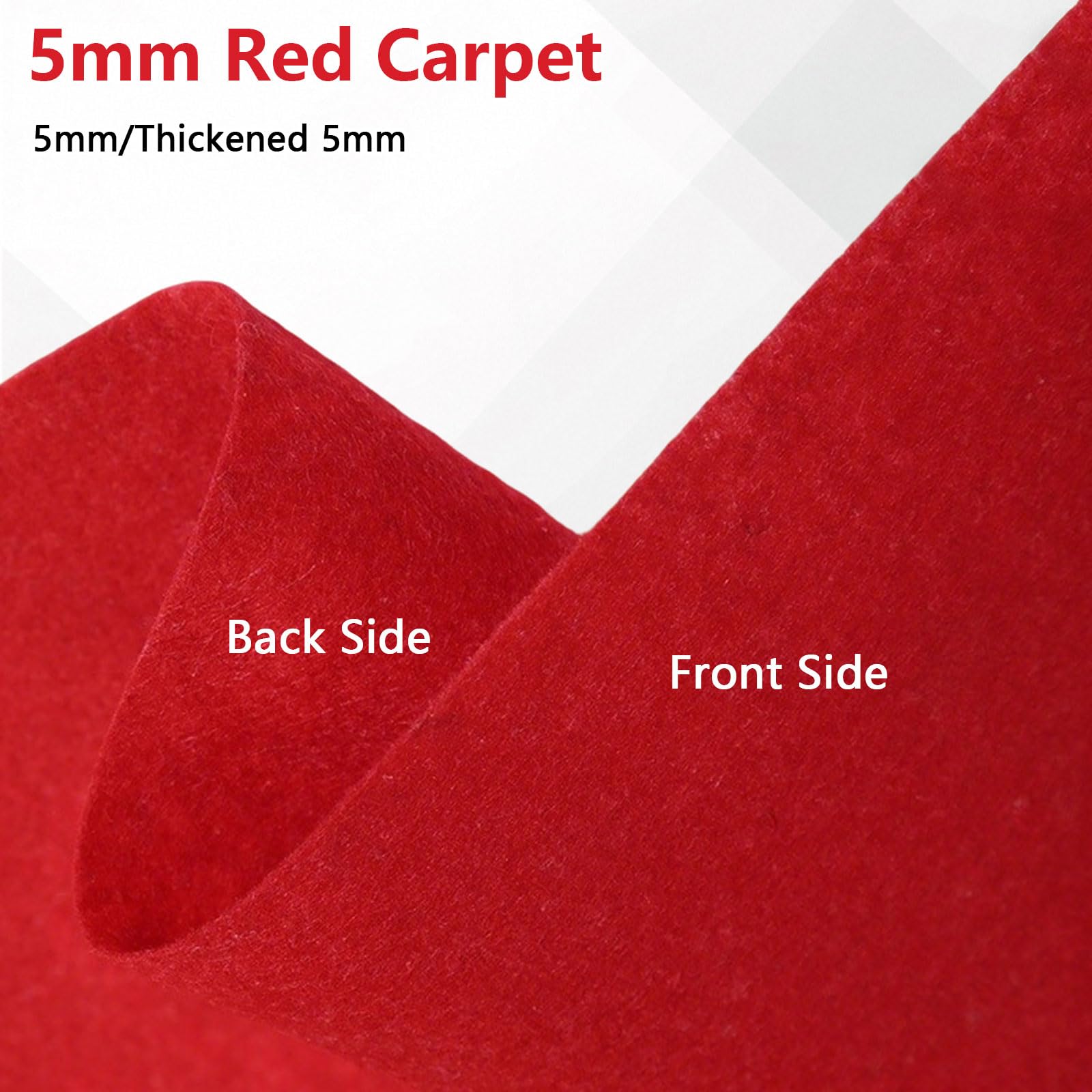 1 x 10m Roter Teppich Läufer, Hochzeitsteppich Dicke 5,5 mm, Wiederverwendbarer, Rutschfester Eventteppic für Hochzeit, Party, Zeremonie Dekoration