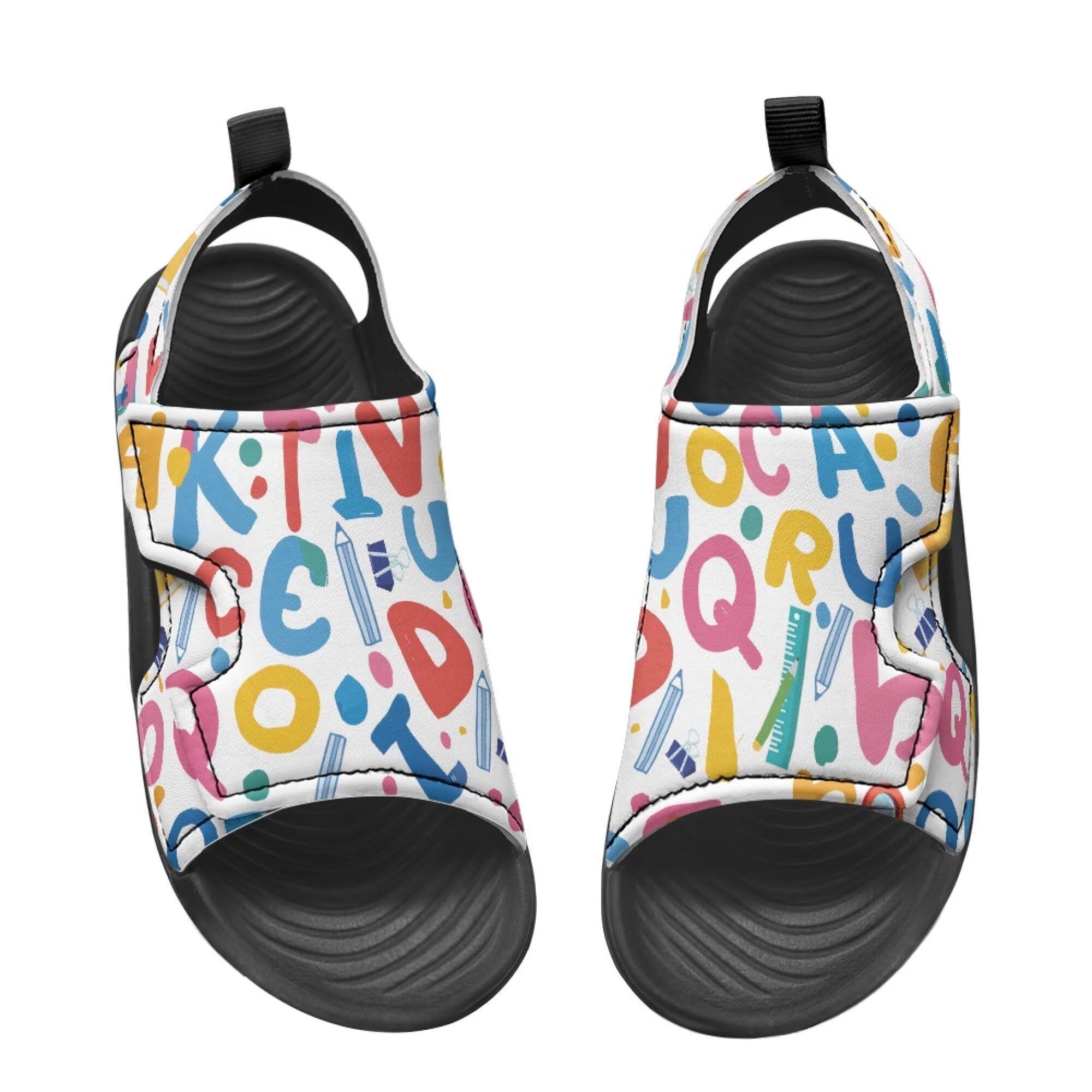 Rerteryuro FunnyToddler Sandals Boys Size 11 Comfortable Kids Sandals Boys Anti-Slip Kids Slides for Beach Pool Outdoor Adjustable Summer Shoes for Little Kid/Big Kid