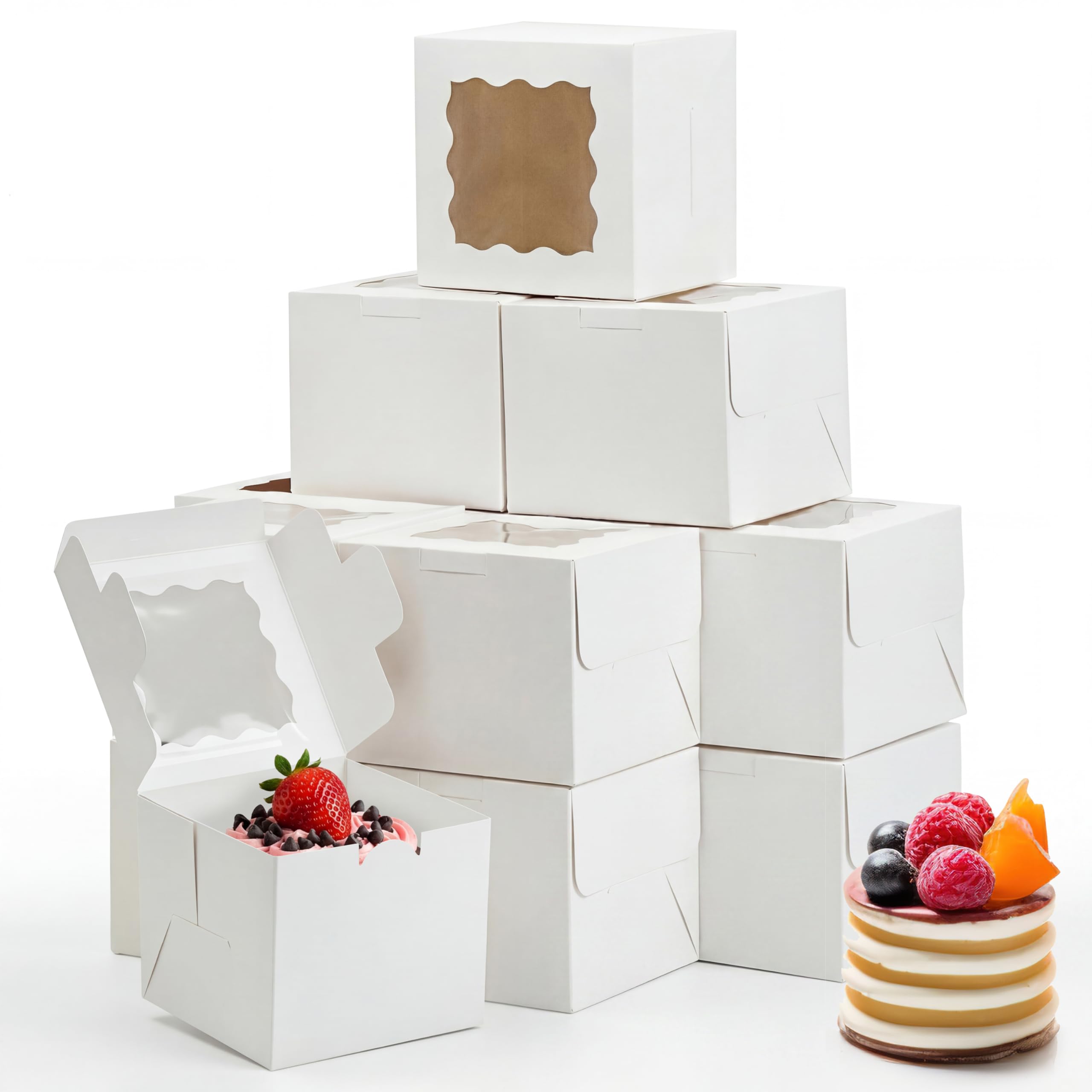Amazon.com: Moretoes 15pcs 6x6x5in Cake Boxes Bakery Carriers
