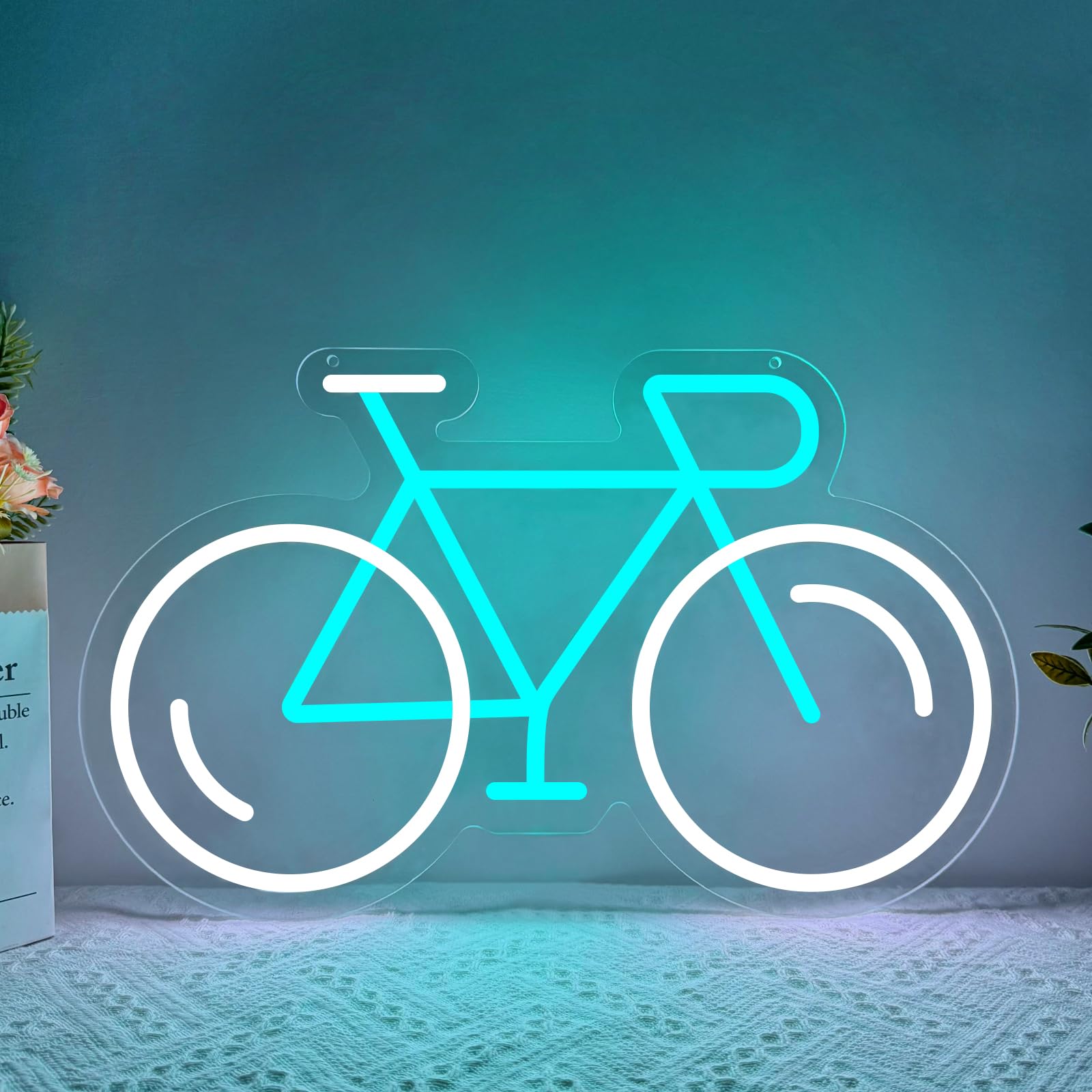 Bikes Neon Light Sign,Cycle LED Lights for Wall Art Decor,Sport LED Lights for Bedroom Home Bar Club Party Man Cave,Mountain Bike Dimmable Neon Sign Gift for Boys Teen Men USB Powered（16.7"*10.2"）