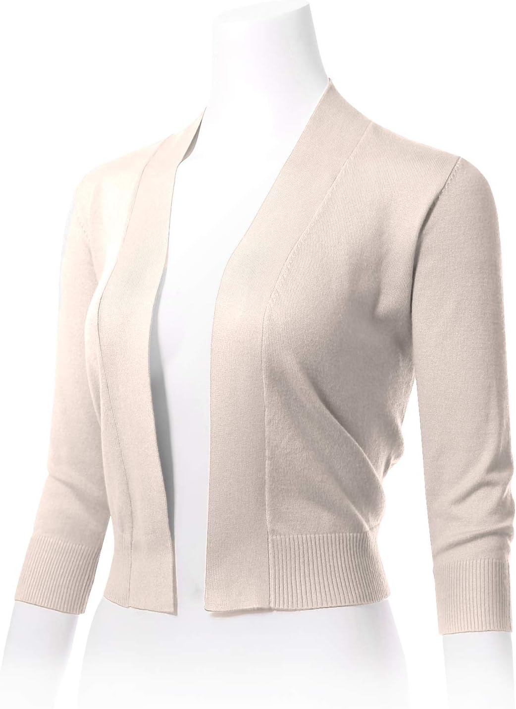 Allsense Women's 3/4 Sleeve Cropped Bolero Shrug Cardigan - Image 3