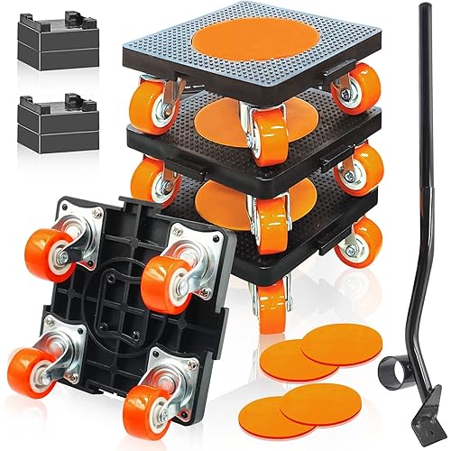 Furniture Movers, Heavy Duty Furniture Lifter Mover Tool Set of 4, 880 Lbs Load Capacity, 360° Rotation Moving Wheels for Sofa/Piano/Refrigerator (4 Pack)