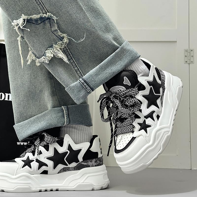 Baskets femme Y2K noires et blanches Artykey | Chaussures à plateforme légères et confortables 42 - 2