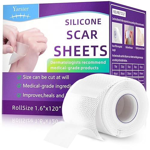 Miniatura 9 de Silicone Scar Sheets, Silicone Scar Tape(1.6"x 60" Roll-1.5M), Medical Grade Scar Sheets, Scar Tape for Surgical Scars, Burn, C-Section, Keloid