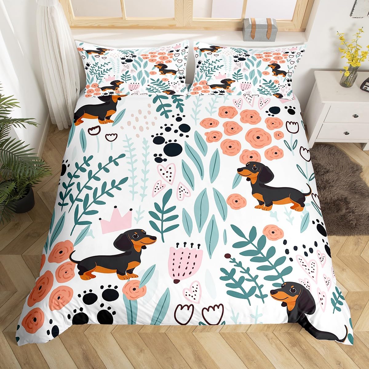 Housse de couette Teckel 220x240 pour lit enfant hypoallergénique et douce